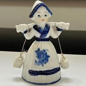 VTG Holland Bell- Dutch Girl in Porcelain Blue & White